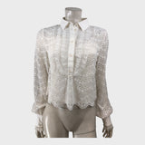 Branded White Lace Blouse - Size 8