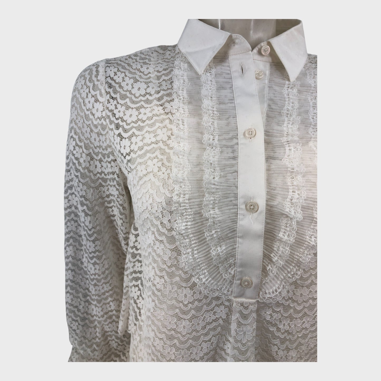 Branded White Lace Blouse - Size 8