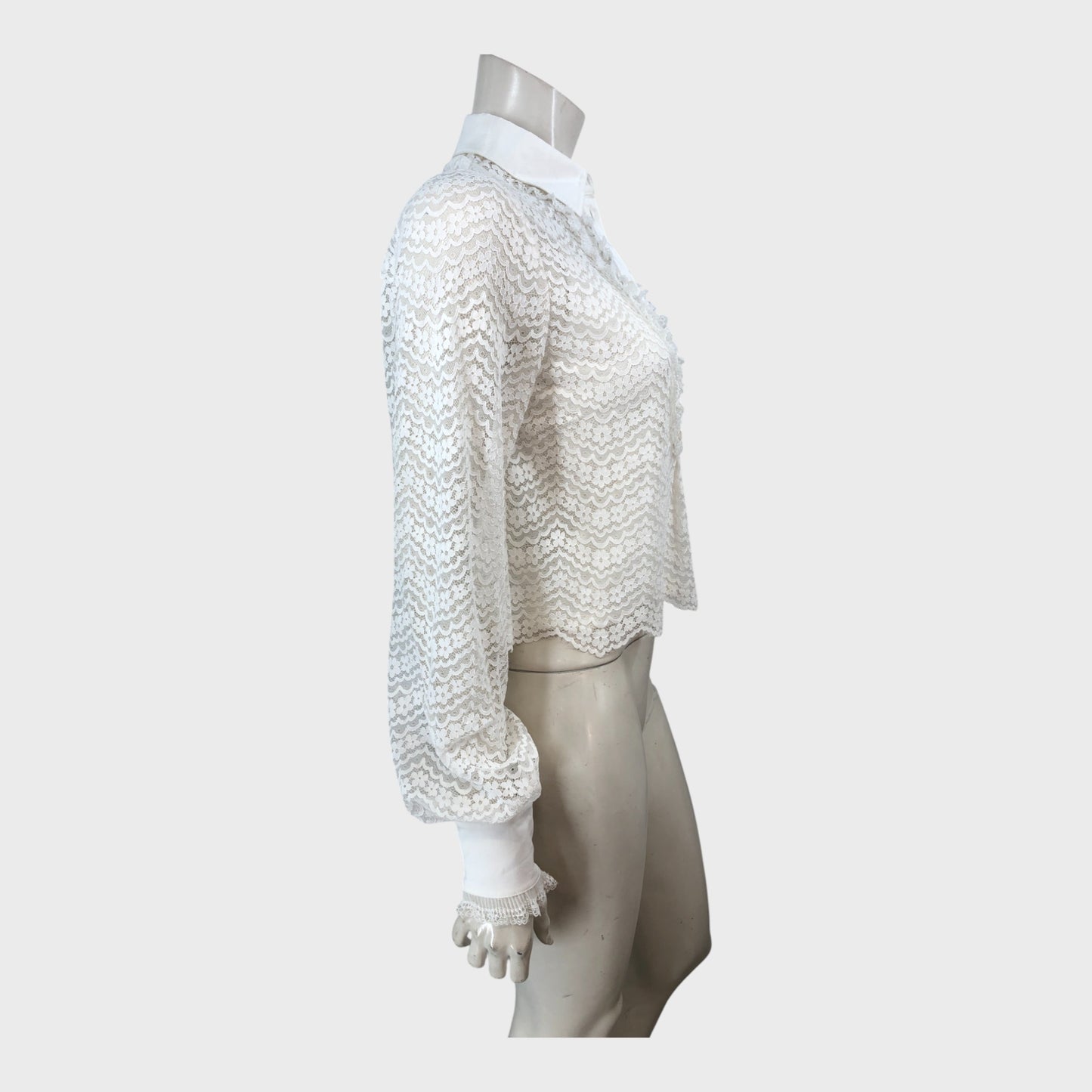 Branded White Lace Blouse - Size 8