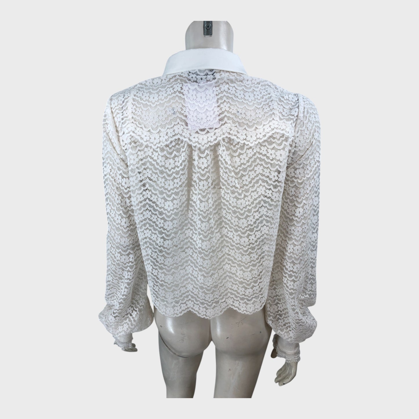 Branded White Lace Blouse - Size 8
