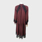 Branded Red Silk Lace Midi Dress - Size 8