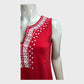 Branded Red Embroidered Dress - Size 10