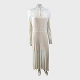 Branded Cream Knitted Maxi Dress - Size 18