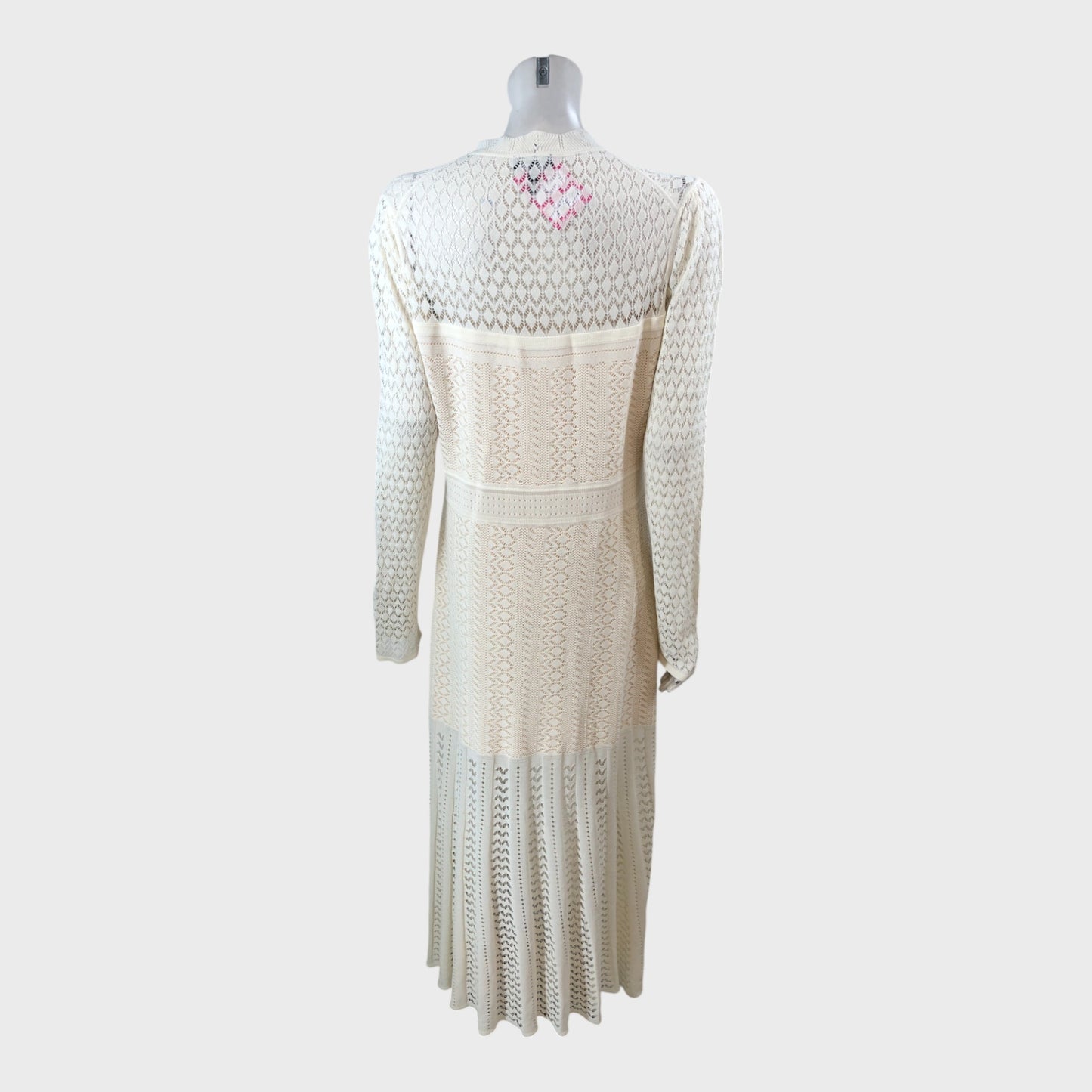 Branded Cream Knitted Maxi Dress - Size 18
