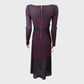 Branded Burgundy Ribbed Maxi Dress - Size 8