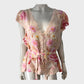 RIVER ISLAND Pink Floral Print Angel Sleeve Blouse UK22