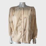 RIVER ISLAND Stone Long Sleeve Embroidered Blouse UK 14