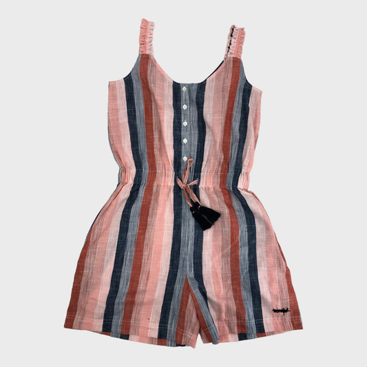 Pink & Blue Striped Playsuit