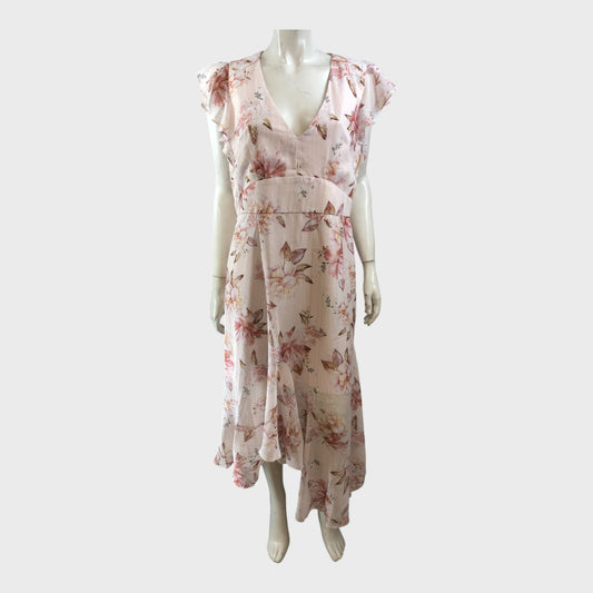 Forever New Pink Ruffle Dress - Size 16