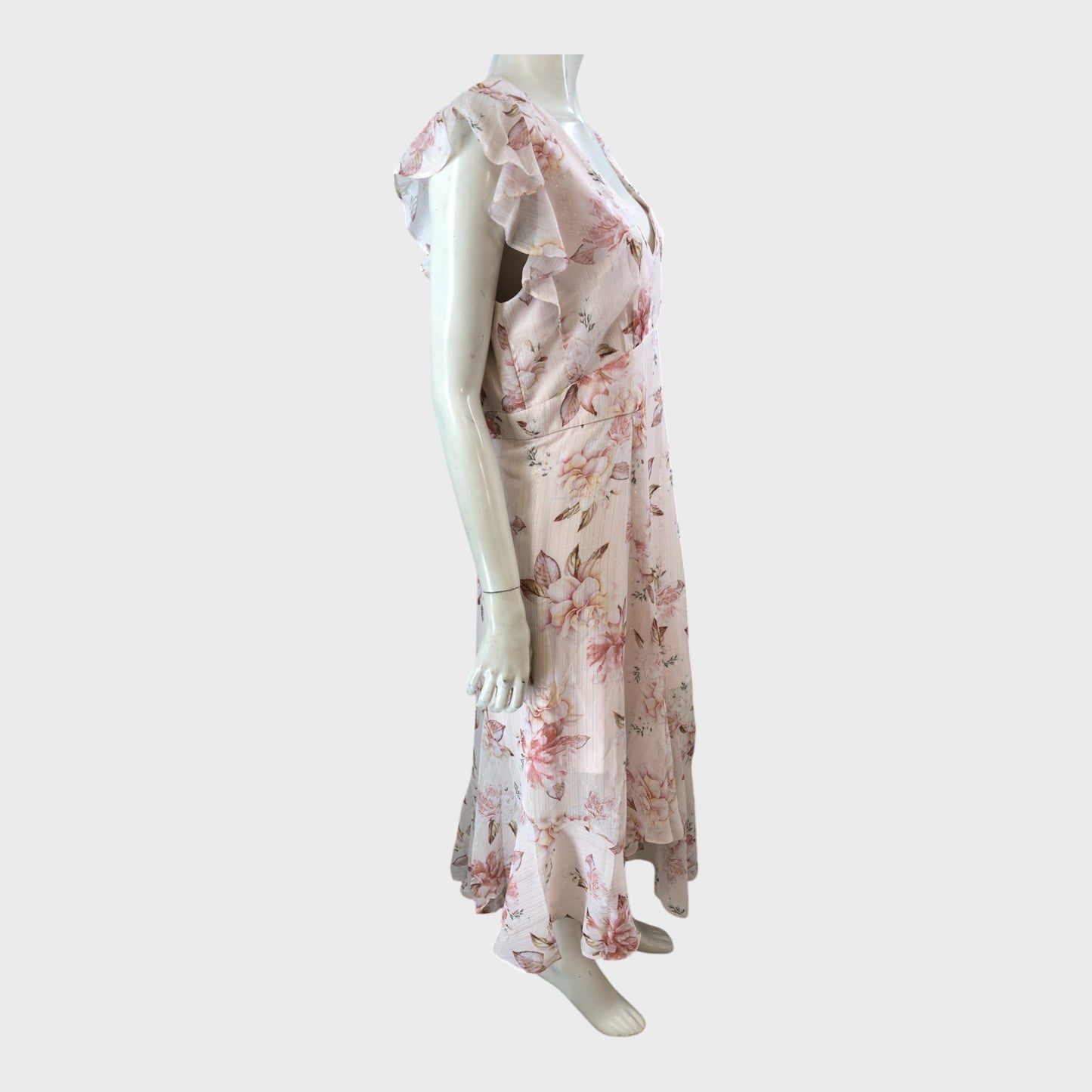 Forever New Pink Ruffle Dress - Size 16