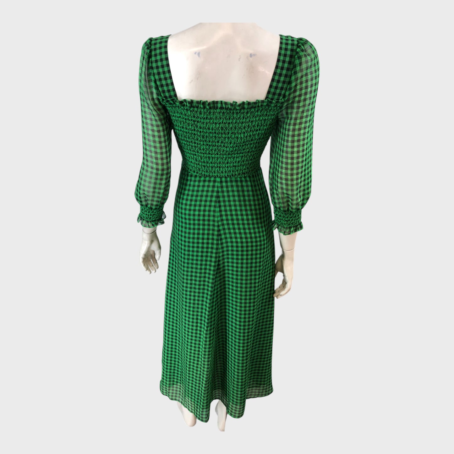 Branded Green Gingham Dress - Size 6
