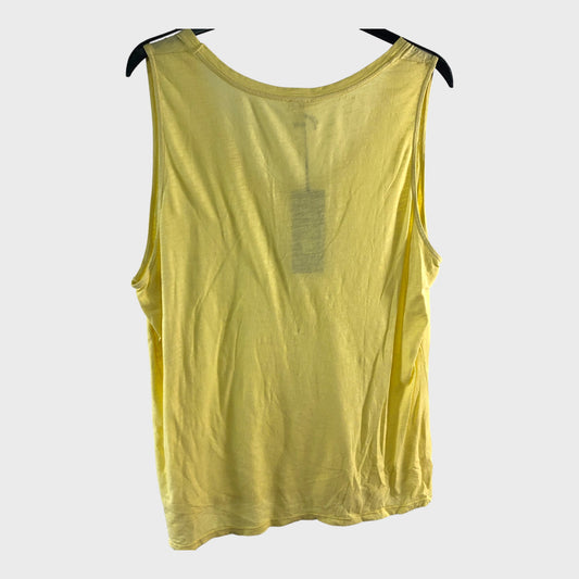 RIVER ISLAND light yellow Scoop Tank Top UK 18