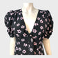 RIVER ISLAND Floral tie front swing mini dress in black