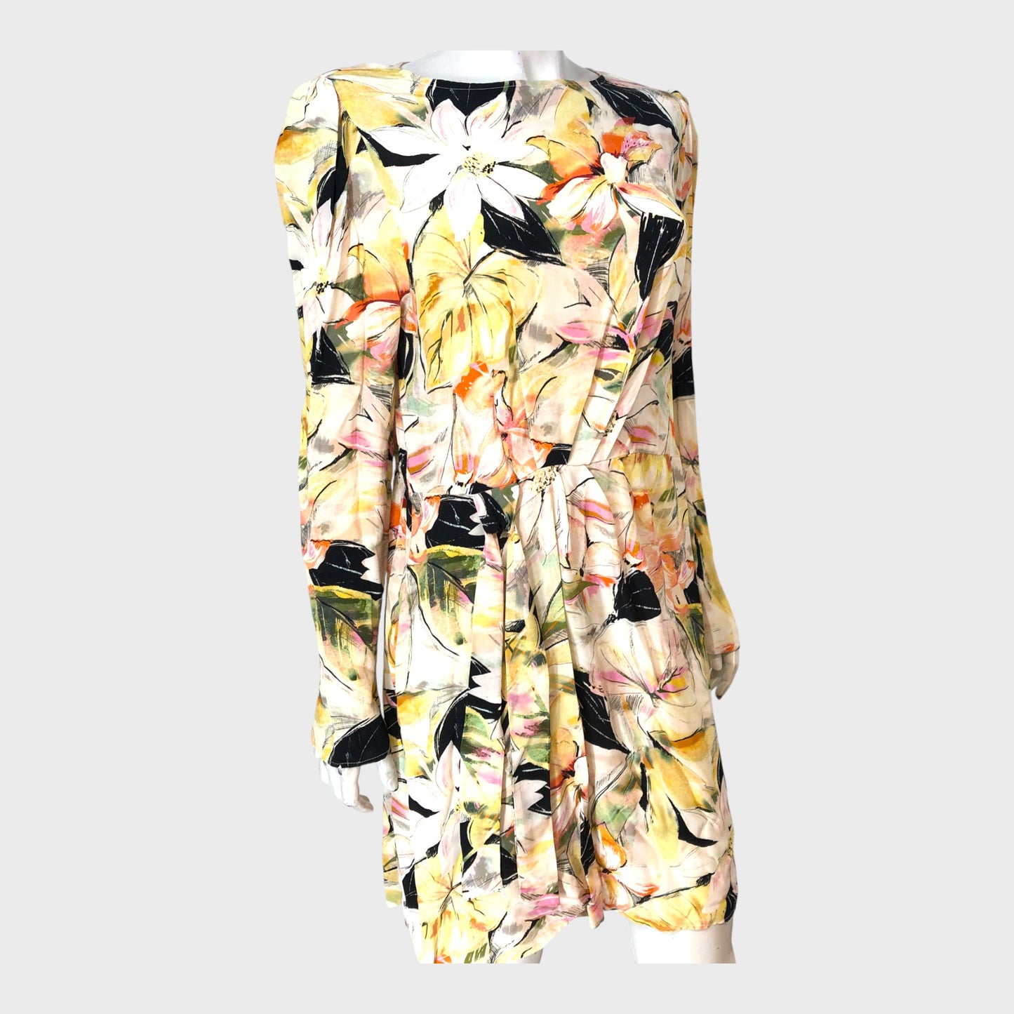 RIVER ISLAND Floral Ruffle Maxi Dress Yellow