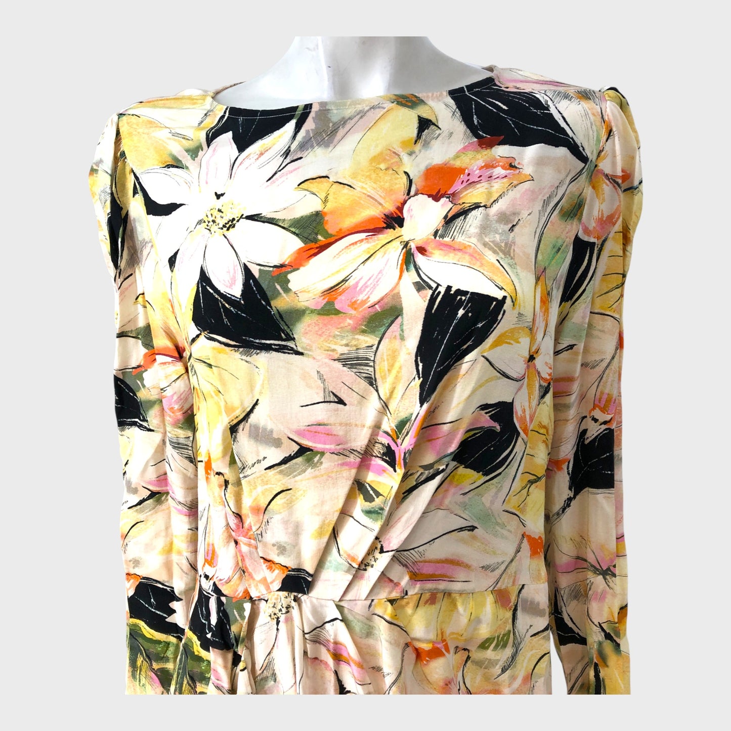 RIVER ISLAND Floral Ruffle Maxi Dress Yellow