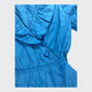RIVER ISLAND Blue Puff Sleeve Wrap Dress Women Knee Length Cotton Blend