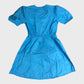 RIVER ISLAND Blue Puff Sleeve Wrap Dress Women Knee Length Cotton Blend
