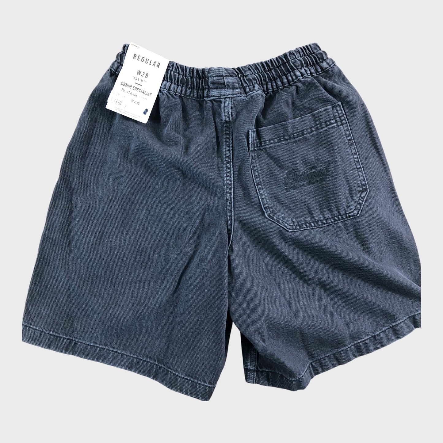 RIVER ISLAND Men's black regular fit denim shorts W 28