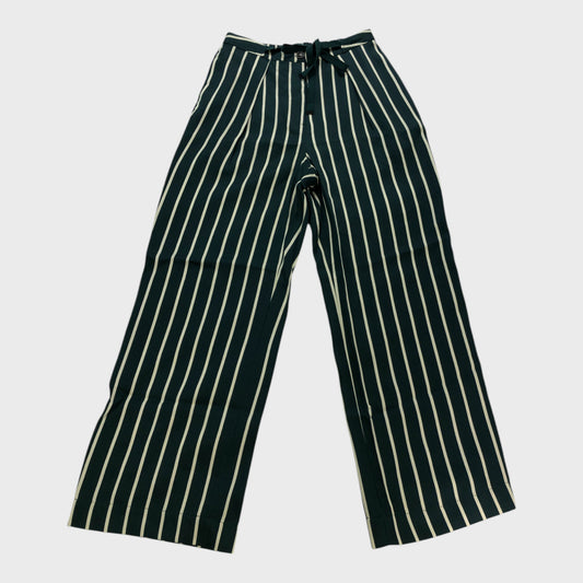 Branded Green Petite Stripe Trousers - Size 10