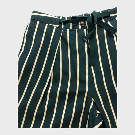 Branded Green Petite Stripe Trousers - Size 10