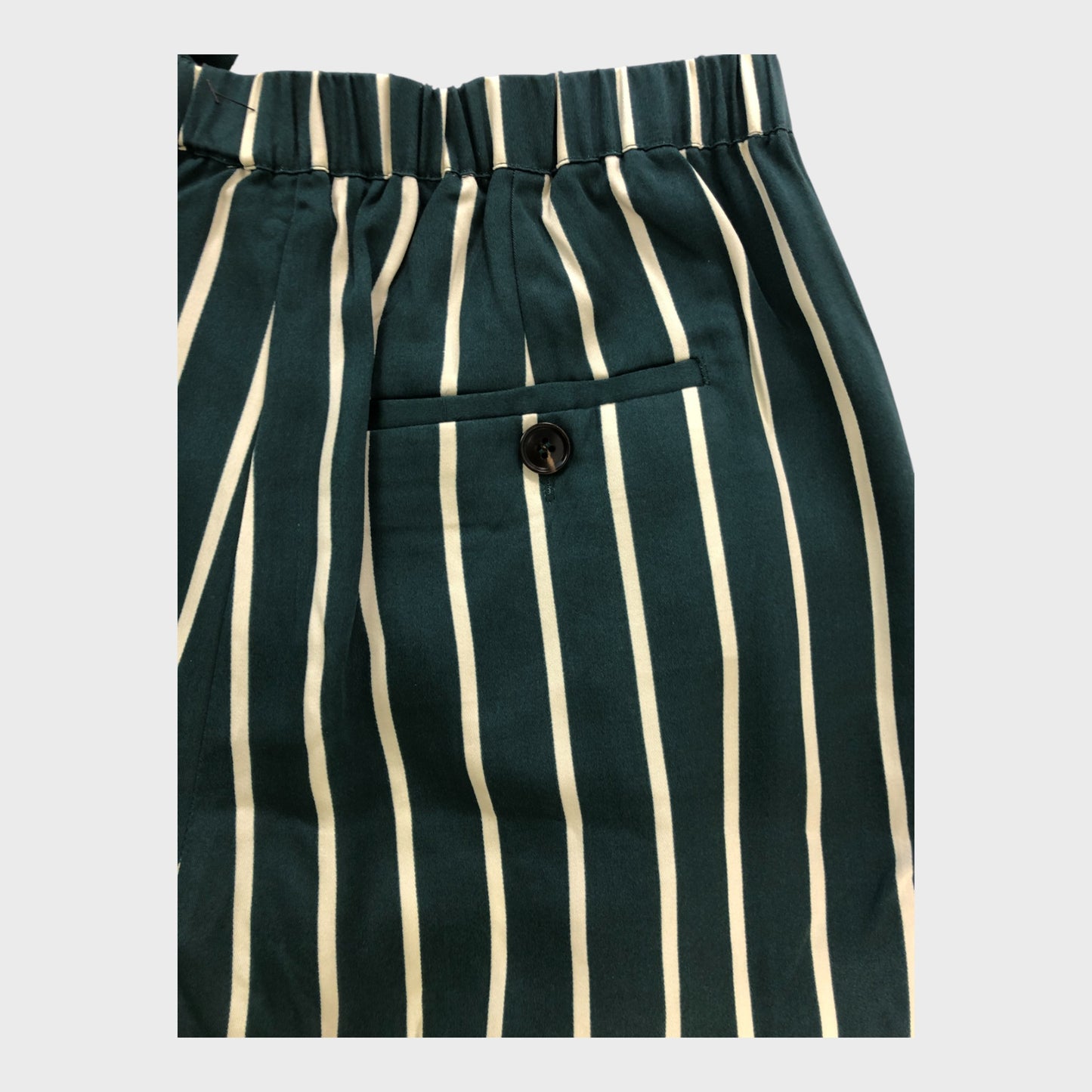 Branded Green Petite Stripe Trousers - Size 10