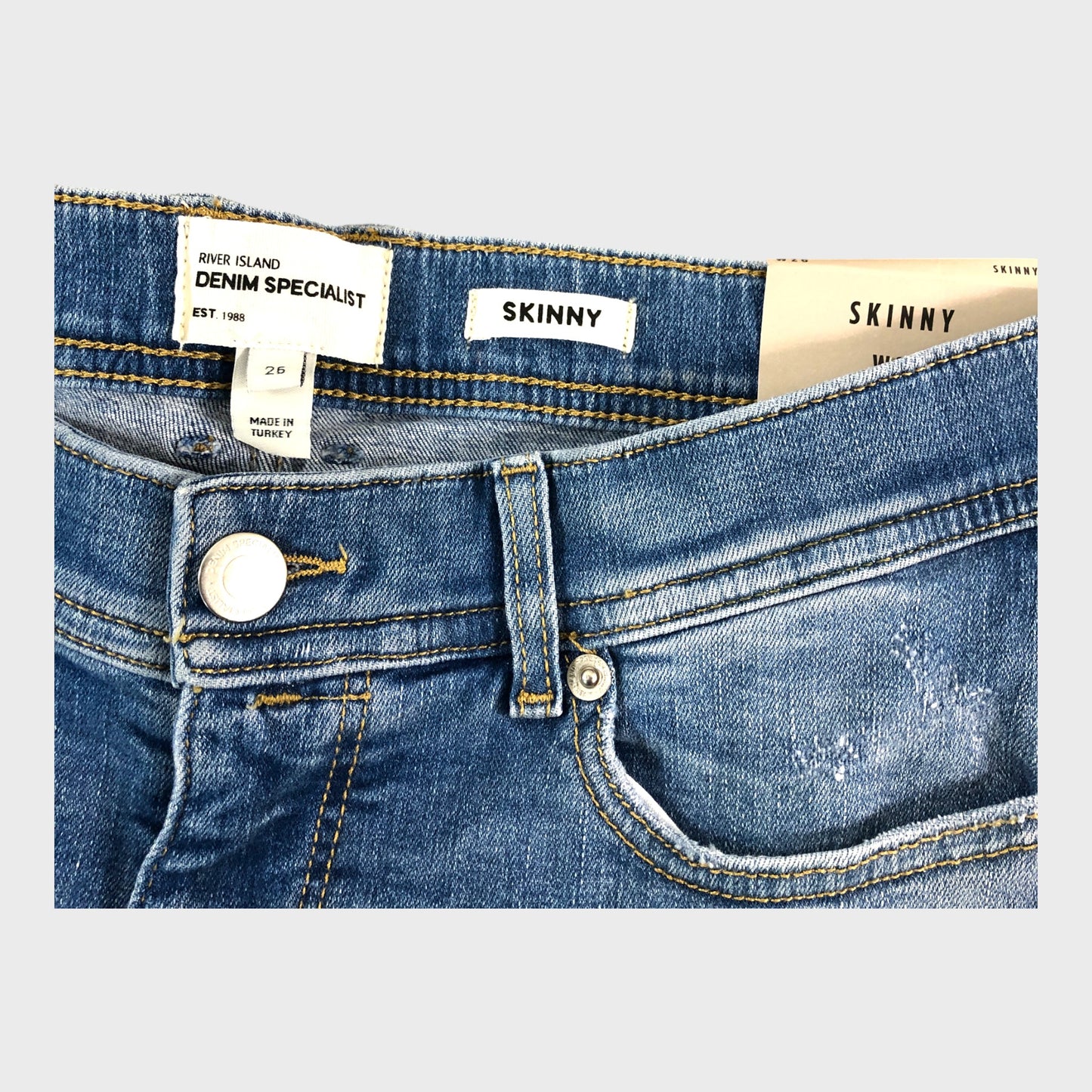 RIVER ISLAND Men's Denim Skinny fit shorts W26