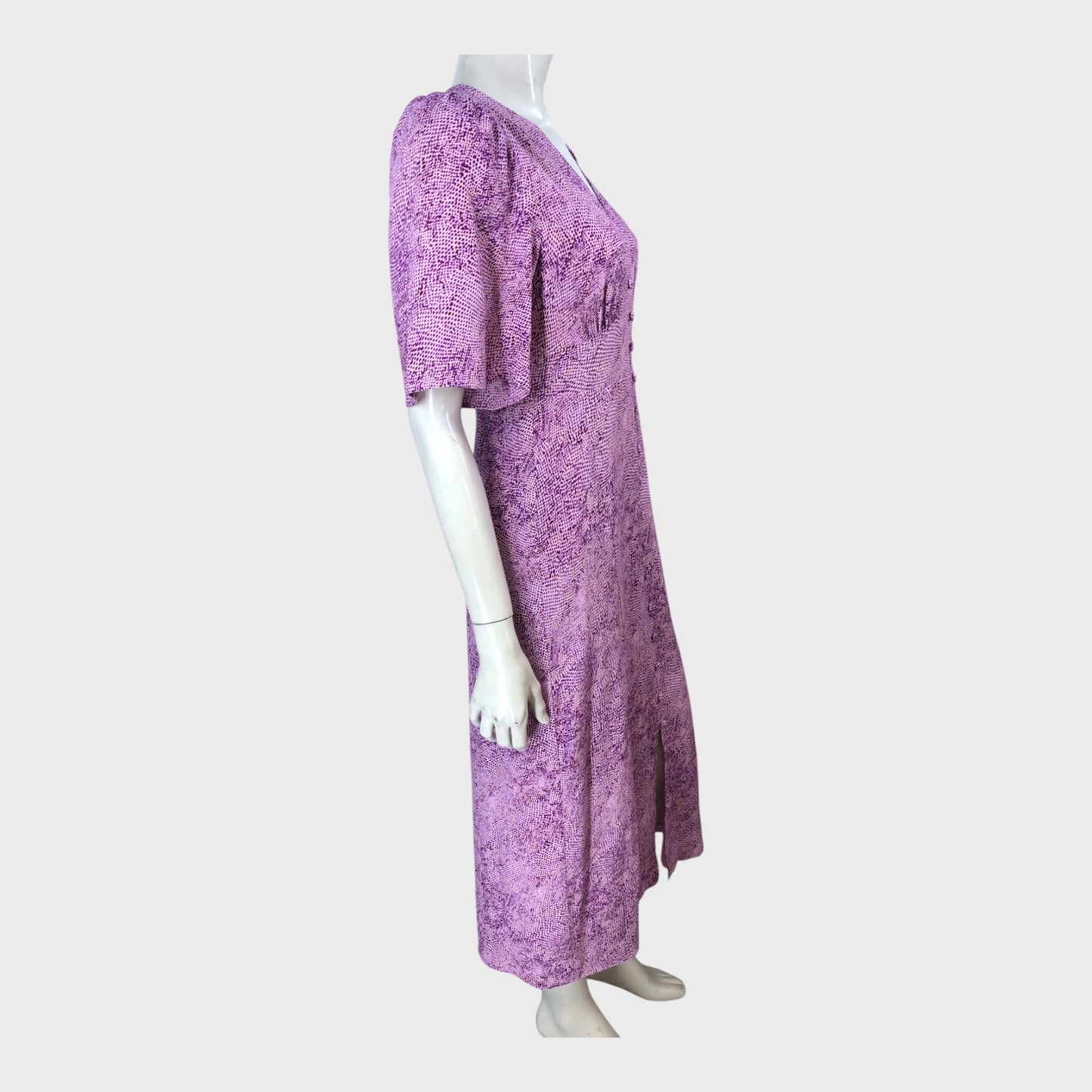 Branded Pink Snake Print Midi Dress - Size 8
