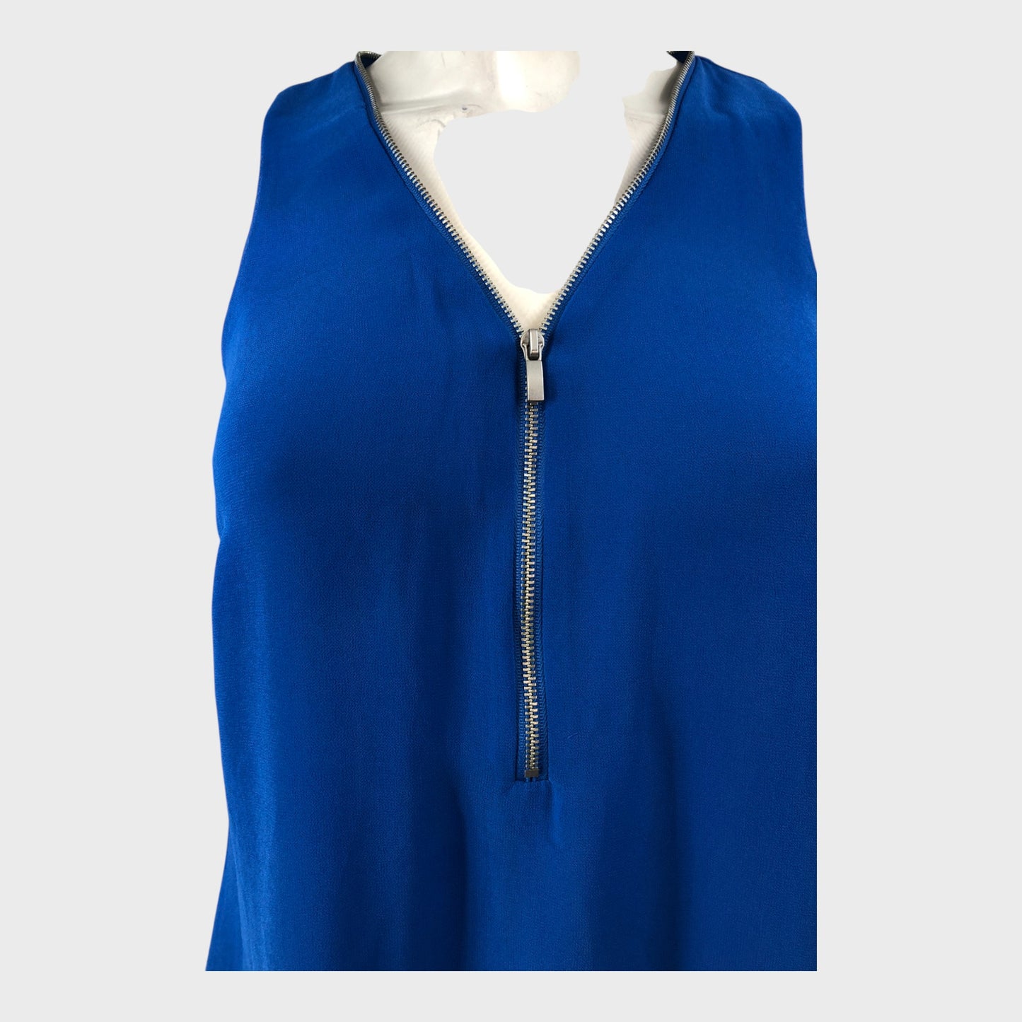 Branded Blue Asymmetric Zip Top - Size 6