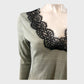 Branded Khaki Lace Top - Size 8