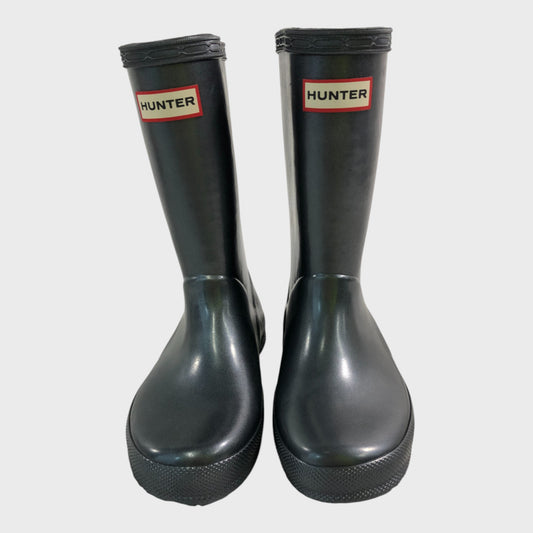 Hunter Silver Wellington Boots - Size UK 10