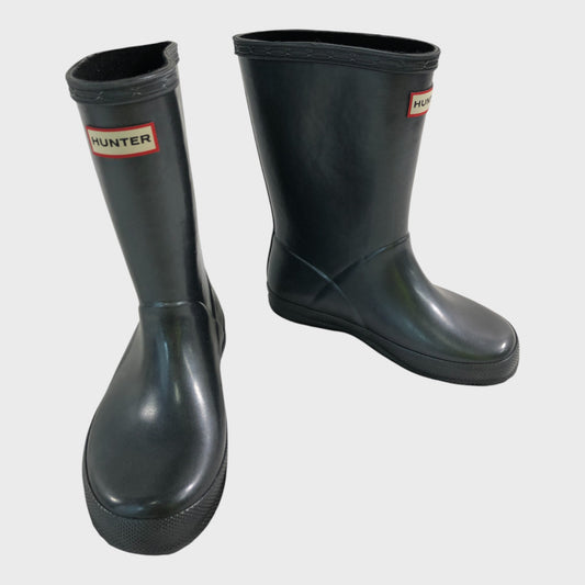 Hunter Silver Wellington Boots - Size UK 10