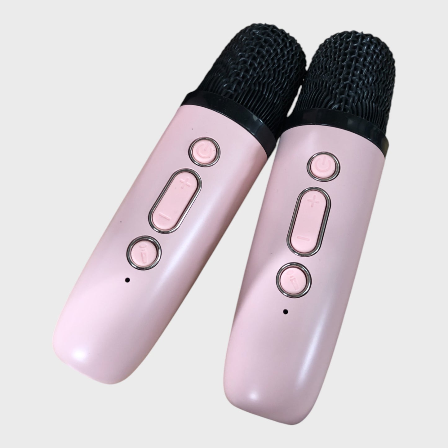 K22 Kids Mini Karaoke Machine All-in-One System Wireless 2 Mic LED Effects Pink