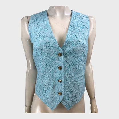 Branded Blue Lace Waistcoat - Size 8
