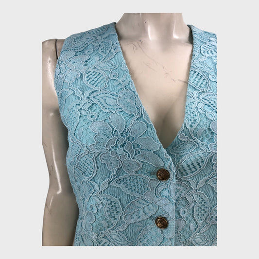 Branded Blue Lace Waistcoat - Size 8
