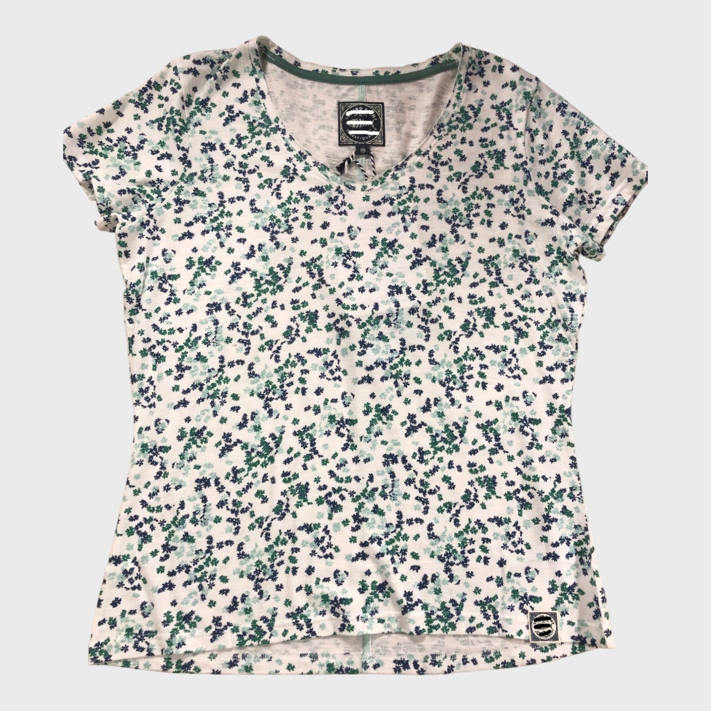 White T-Shirt with Floral Print