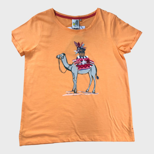 Orange T-Shirt with Camel Print