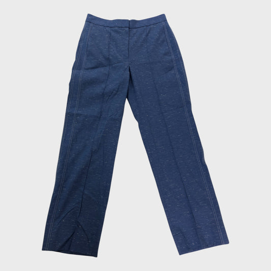 Branded Blue Textured Trousers - Size 8