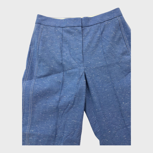 Branded Blue Textured Trousers - Size 8
