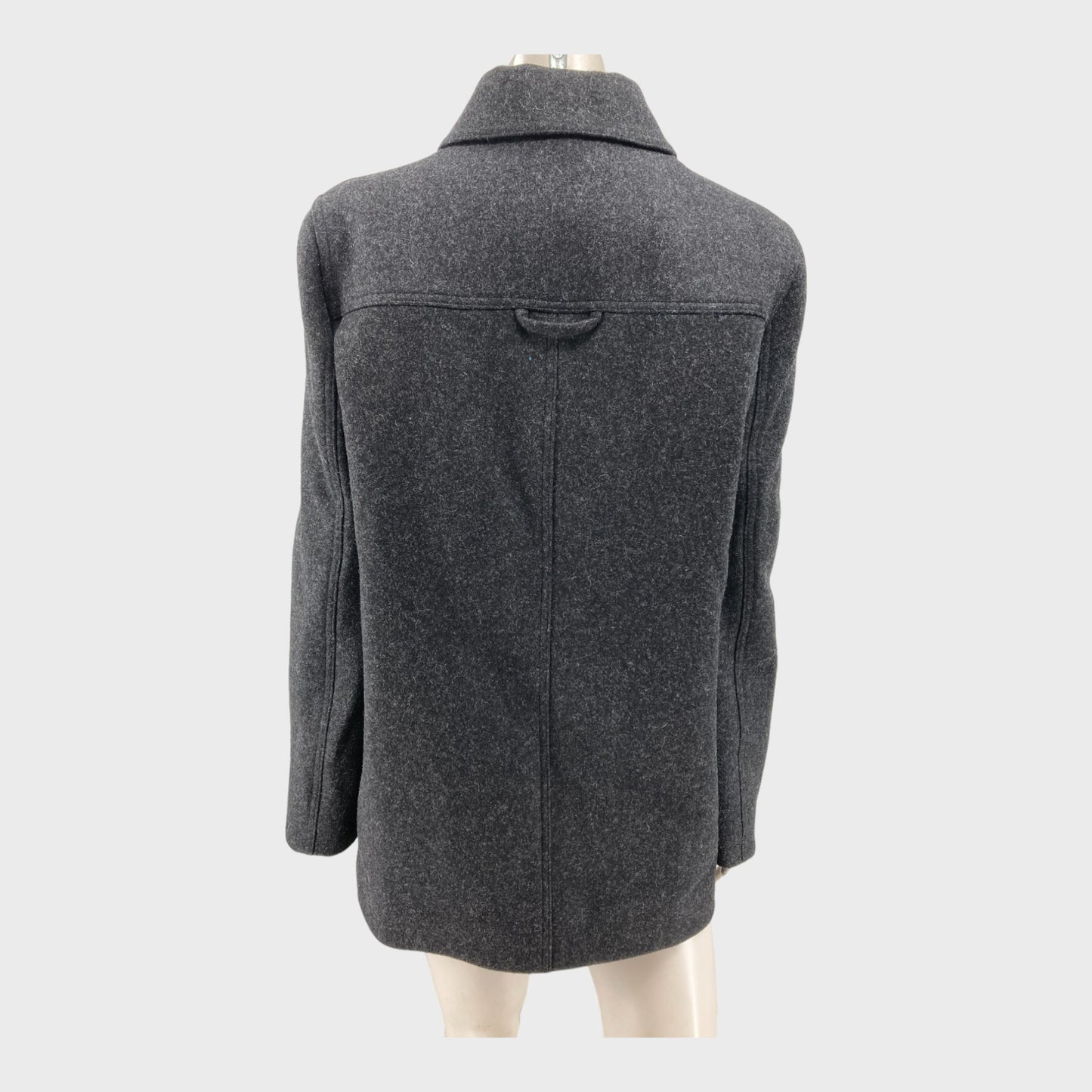 Branded Black Wool Coat