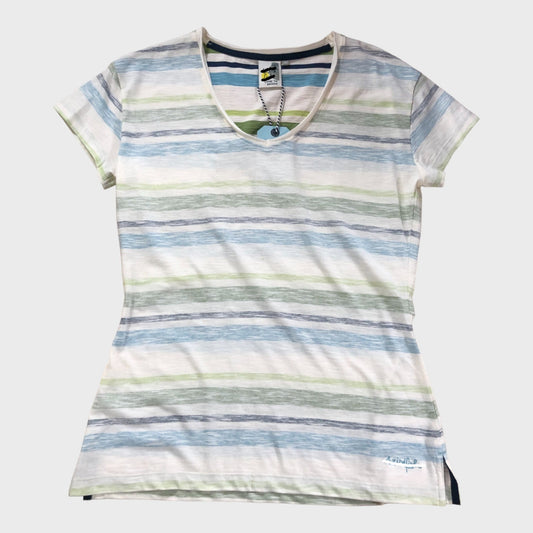Light Wash Green & White Striped T-Shirt