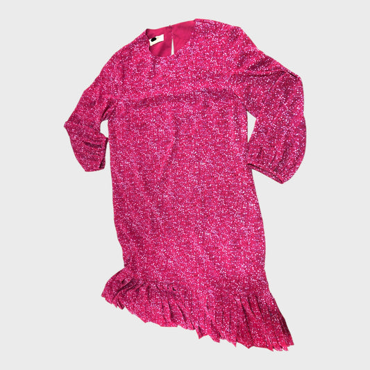 Branded Hot Pink Patterned Shift Dress