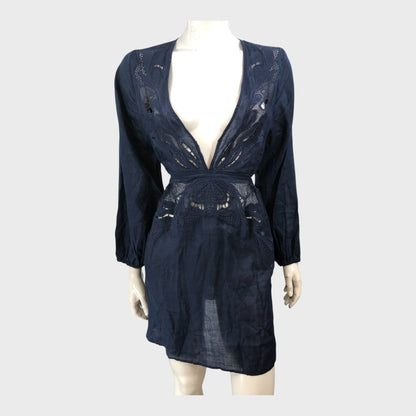Reiss Navy Kaftan - Size 8