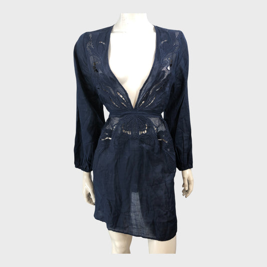 Reiss Navy Kaftan - Size 8