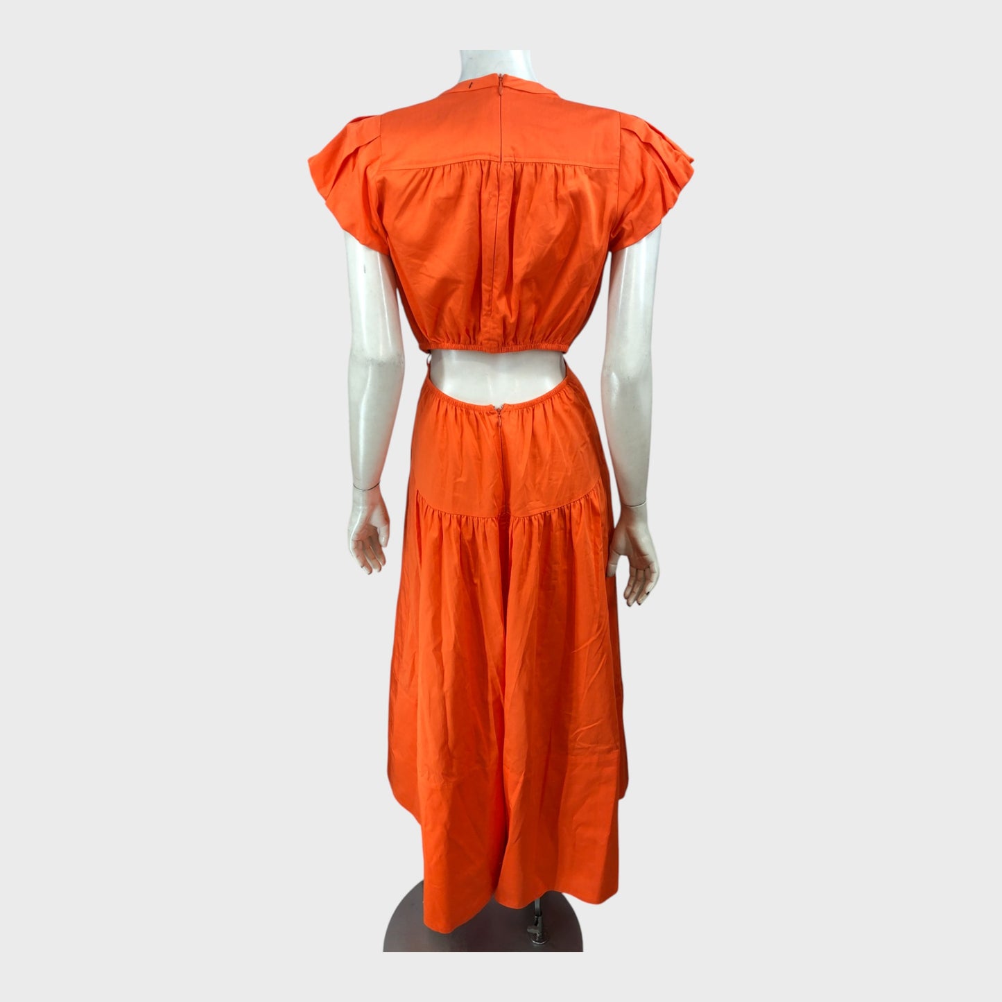 Branded Orange Cut Out Maxi Dress - Size 8