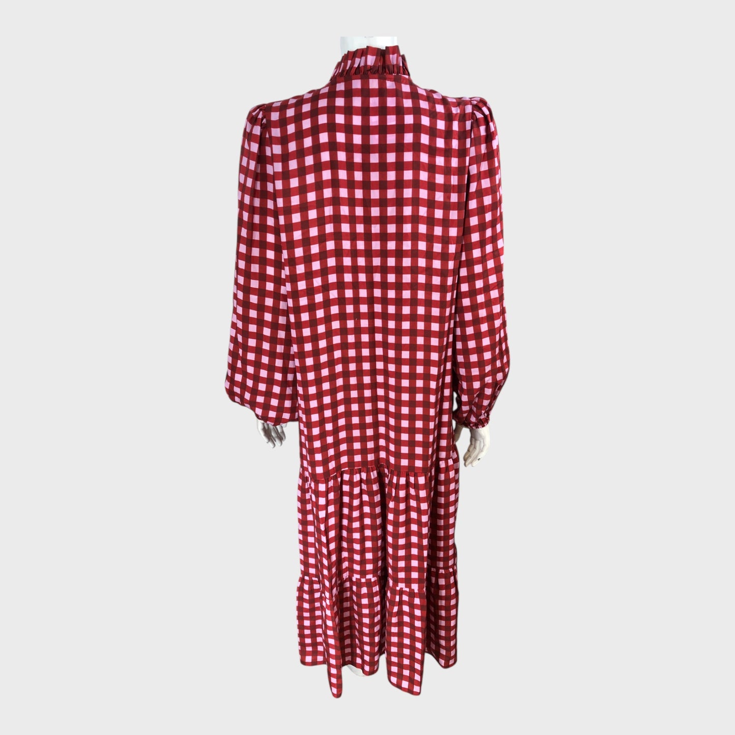Kitri Red Check Midi Dress - Size 14