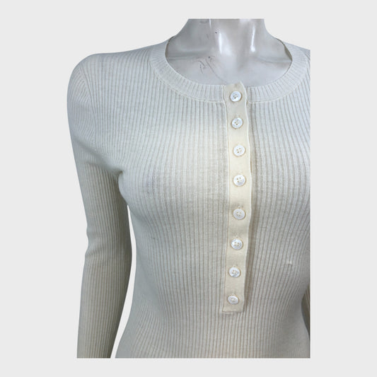 Branded Cream Cashmere Top - Size 8