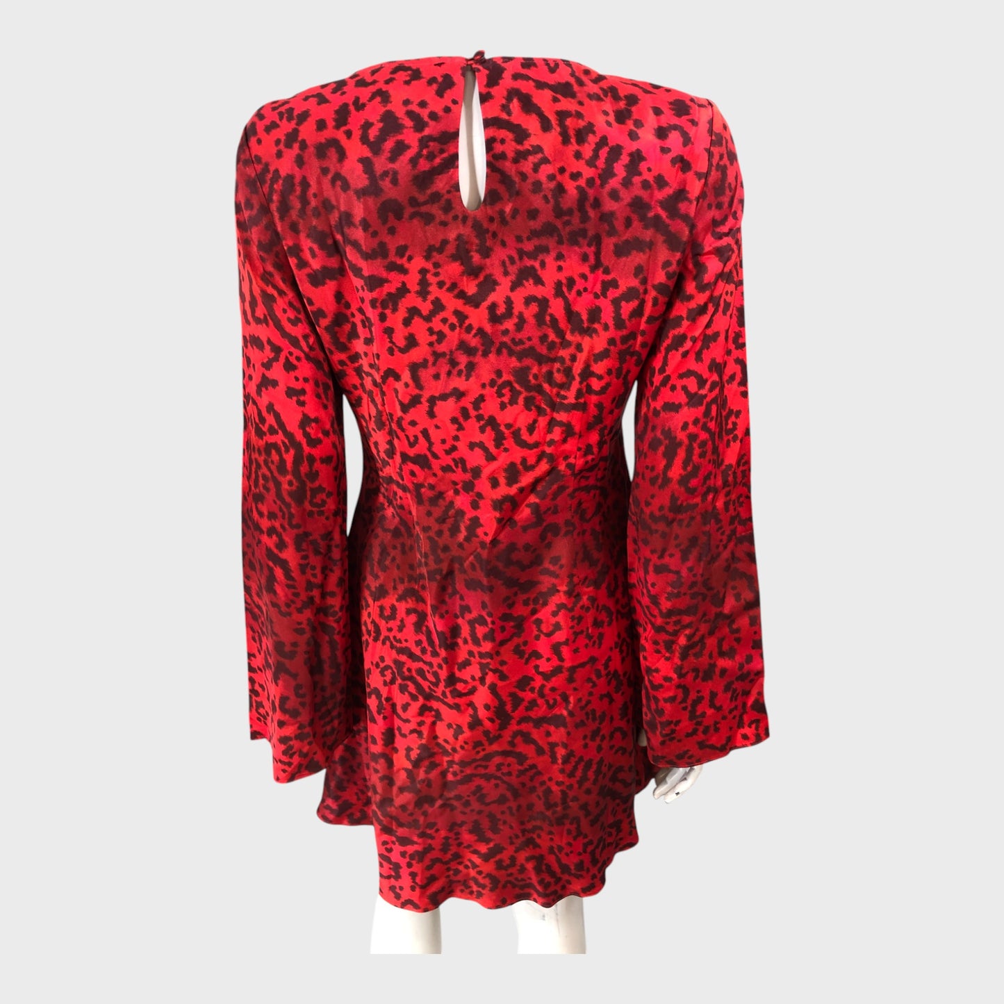 Kitri Red Leopard Print Mini Dress - Size 12