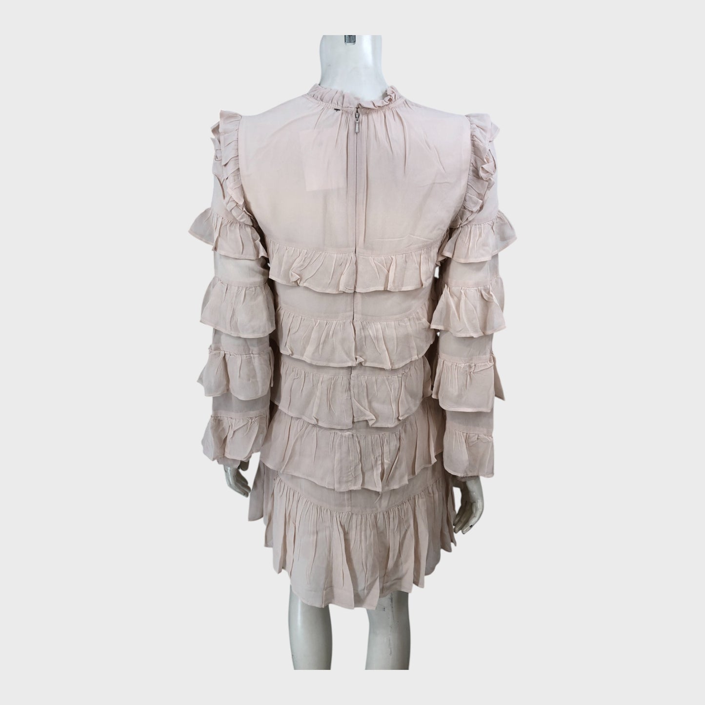 Branded Ruffled Tiered Mini Dress - Size 8