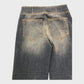 Branded Dark Wash Stretch Palazzo Jeans - Size 8