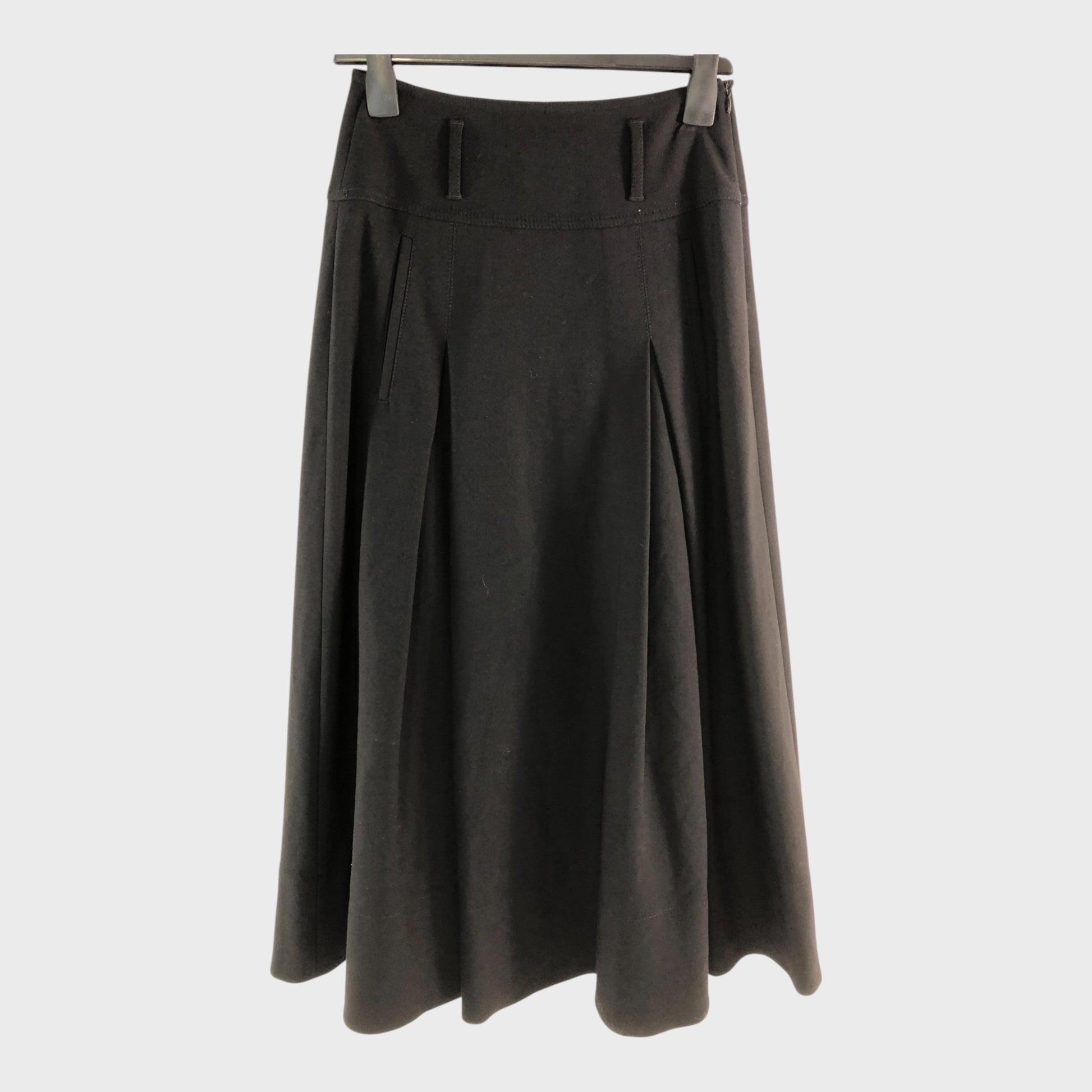 Branded Black Pleated Midi Skirt Size Newlife Online